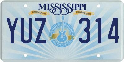 MS license plate YUZ314