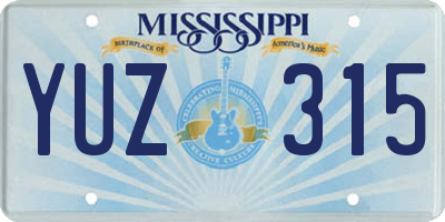 MS license plate YUZ315