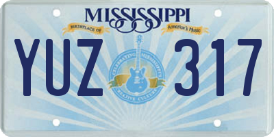 MS license plate YUZ317
