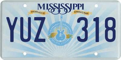 MS license plate YUZ318