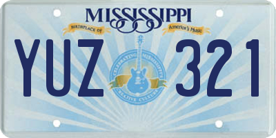 MS license plate YUZ321