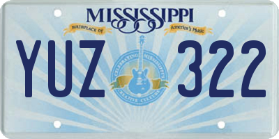 MS license plate YUZ322