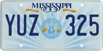 MS license plate YUZ325