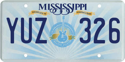 MS license plate YUZ326