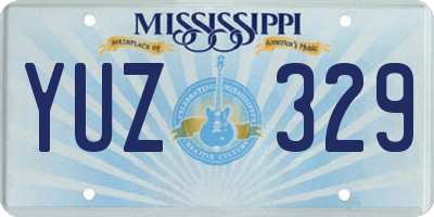MS license plate YUZ329