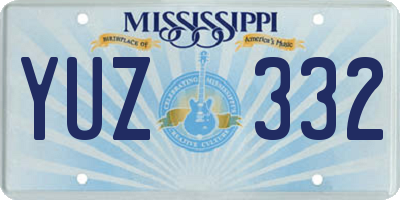 MS license plate YUZ332