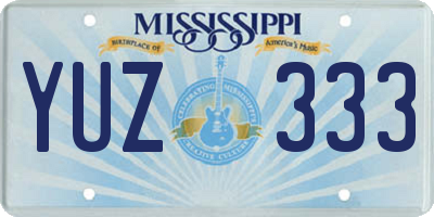 MS license plate YUZ333