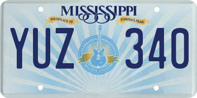 MS license plate YUZ340