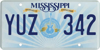MS license plate YUZ342