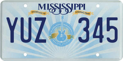 MS license plate YUZ345
