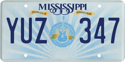 MS license plate YUZ347