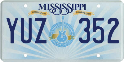 MS license plate YUZ352