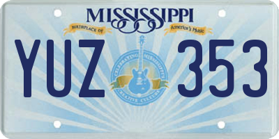 MS license plate YUZ353