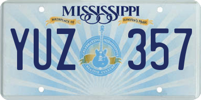 MS license plate YUZ357