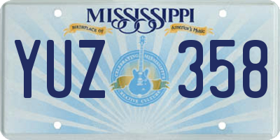 MS license plate YUZ358