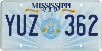 MS license plate YUZ362