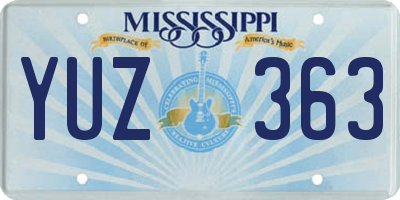 MS license plate YUZ363
