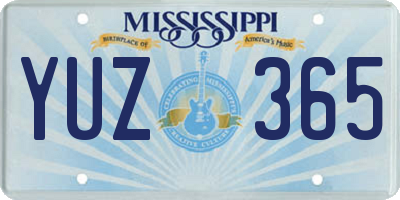 MS license plate YUZ365