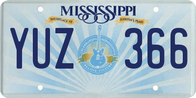 MS license plate YUZ366