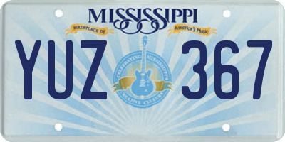 MS license plate YUZ367