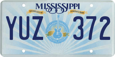 MS license plate YUZ372