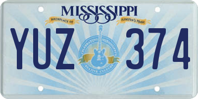 MS license plate YUZ374