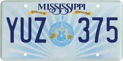 MS license plate YUZ375
