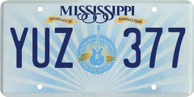 MS license plate YUZ377