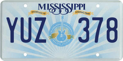 MS license plate YUZ378