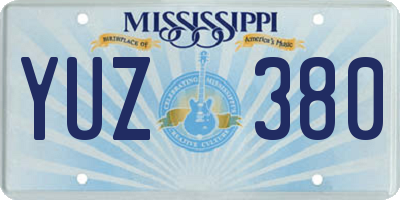 MS license plate YUZ380