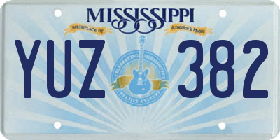 MS license plate YUZ382
