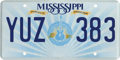 MS license plate YUZ383