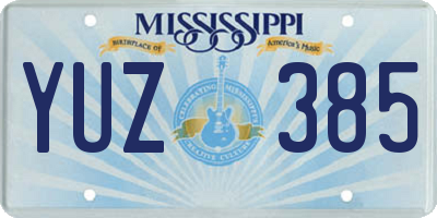 MS license plate YUZ385