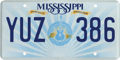 MS license plate YUZ386
