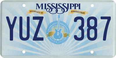 MS license plate YUZ387