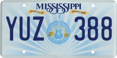 MS license plate YUZ388