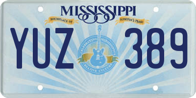 MS license plate YUZ389