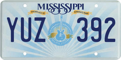 MS license plate YUZ392