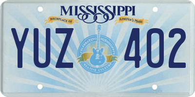 MS license plate YUZ402