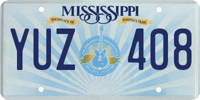 MS license plate YUZ408