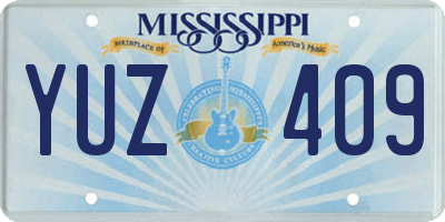 MS license plate YUZ409