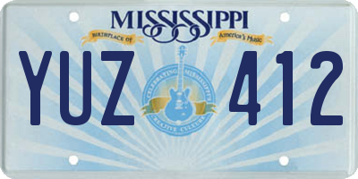 MS license plate YUZ412