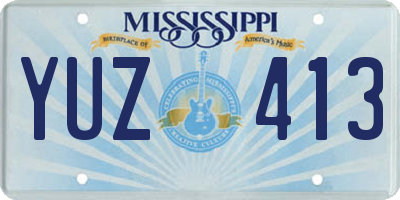 MS license plate YUZ413