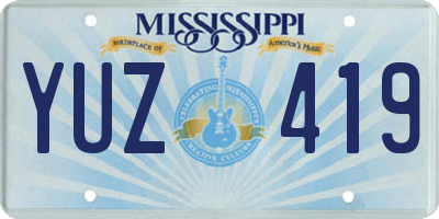 MS license plate YUZ419