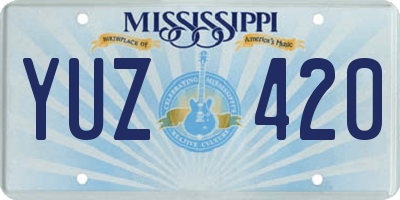 MS license plate YUZ420