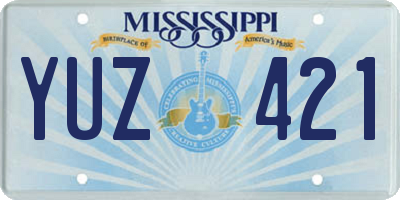 MS license plate YUZ421