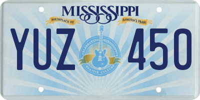 MS license plate YUZ450