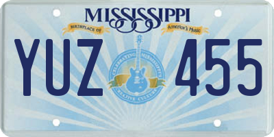 MS license plate YUZ455