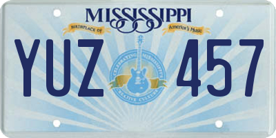 MS license plate YUZ457