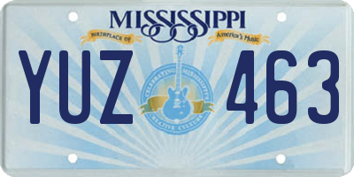 MS license plate YUZ463